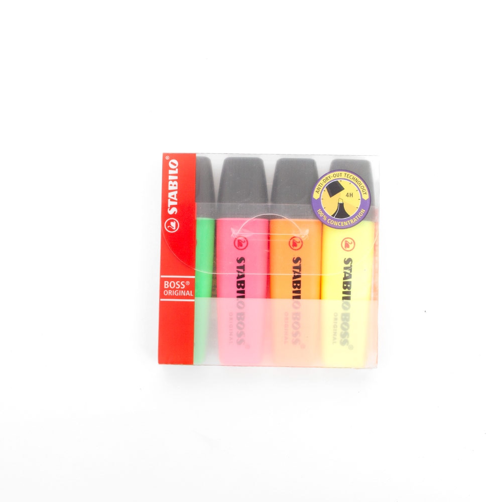 Stabilo, Boss, Highlighters, 4 Pack